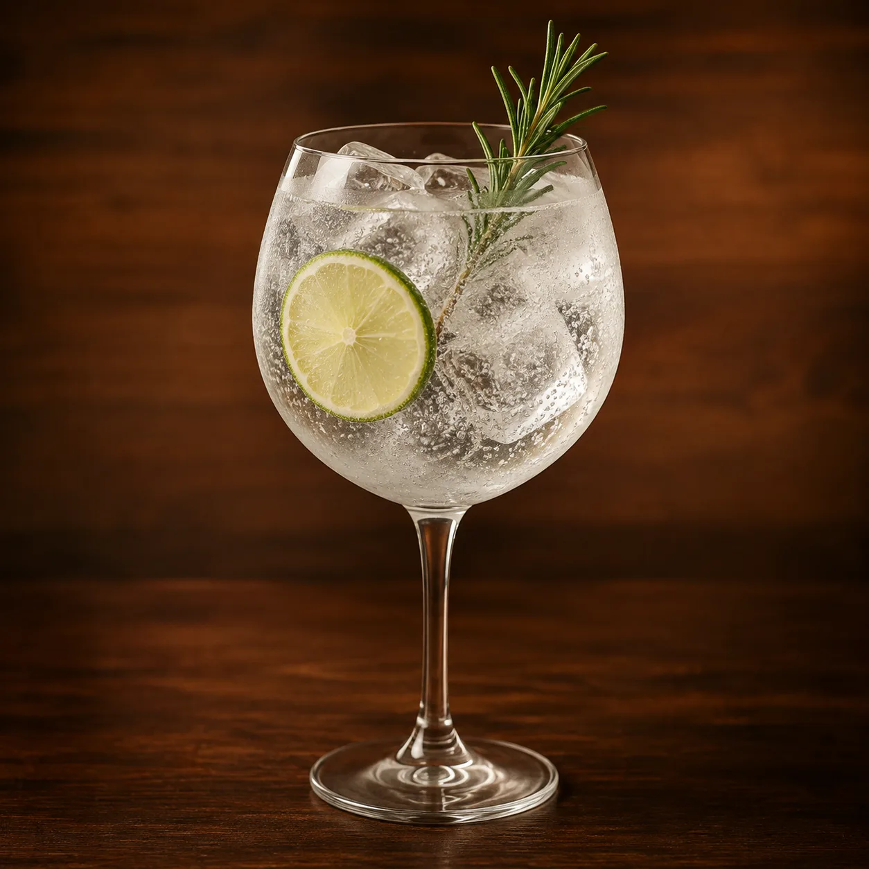 Gin tônica com limão e alecrim